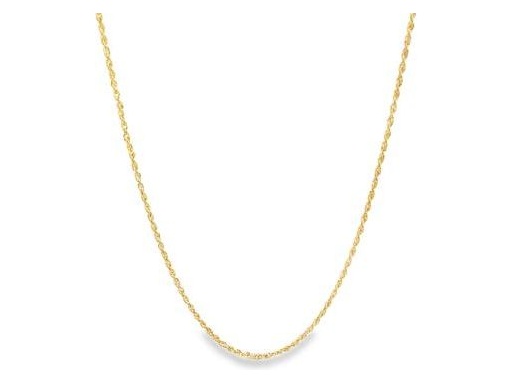 18K Yellow Gold Twisted Rope Chain Necklace – 18 Inch